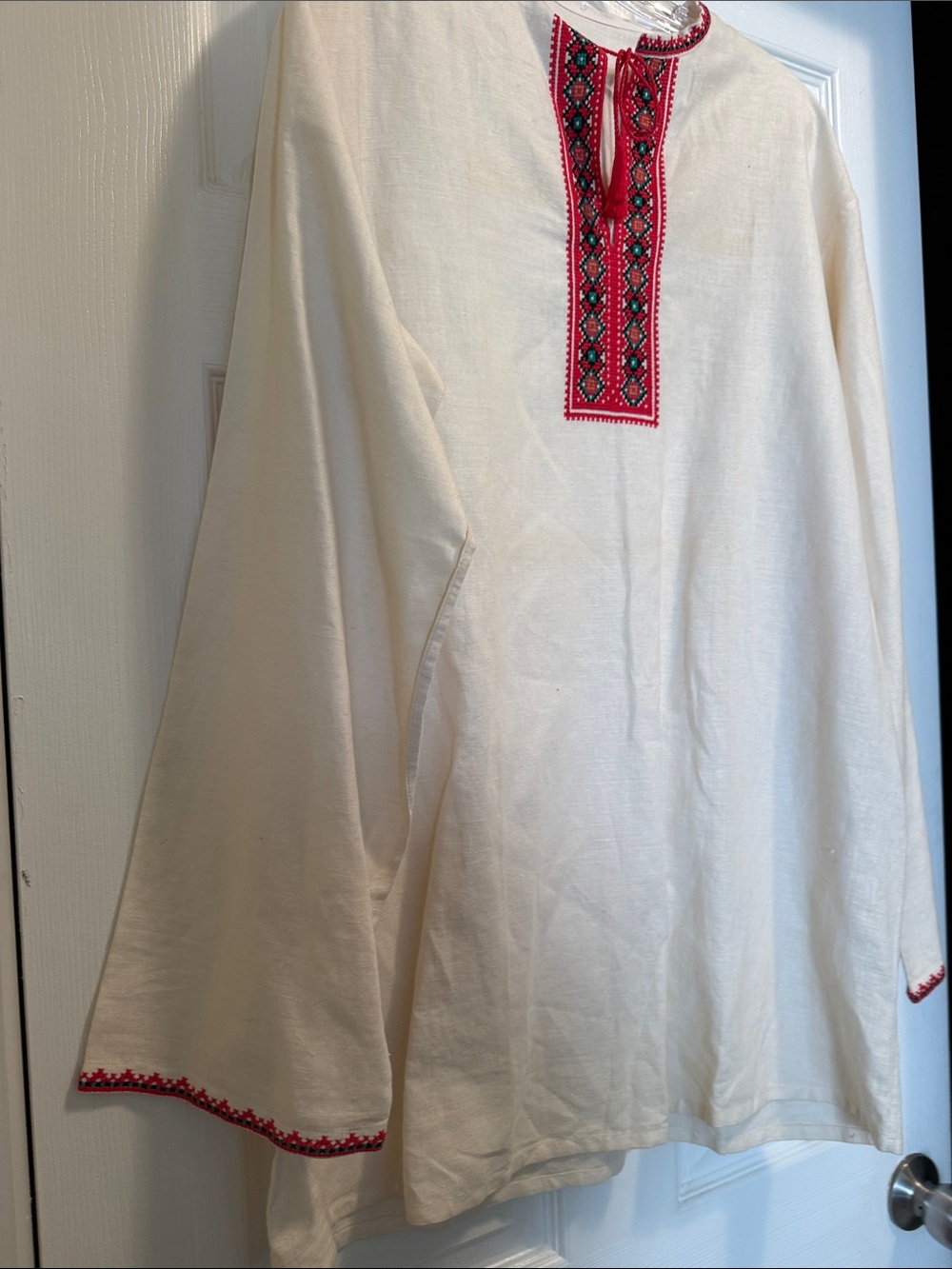 Vintage Unisex Long Sleeve Bohemian Shirt Cotton